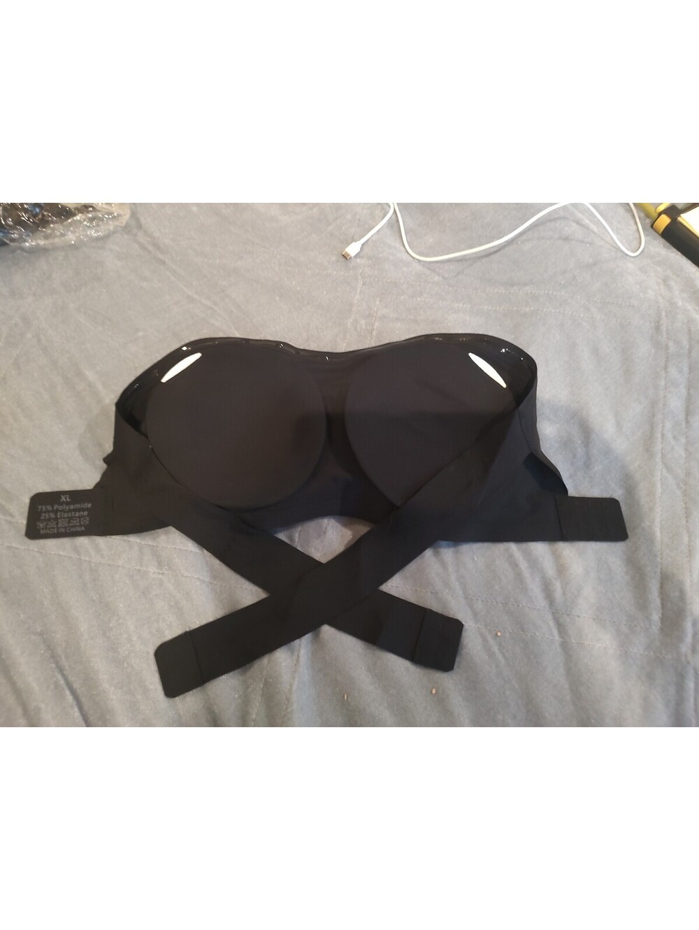 Black Strapless Padded Bra Size XL